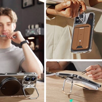 ESR Classic Hybrid Kickstand Halolock MagSafe komplekts ar aizsargstiklu iPhone 16 - caurspīdīgs