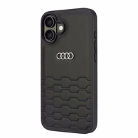 Audi Sintētiskās ādas iPhone 16 Plus 6.7" melns/melns cietais apvalks AU-TPUPCIP16M-GT/D2-BK
