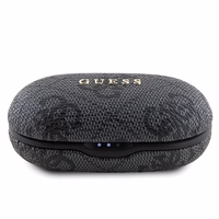 Guess Bluetooth austiņas GUTWSP4EGK TWS ENC 4G PU METAL LOGO melnas