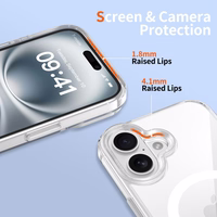 Tech-Protect Flexair Hybrid CC Magnētiskais iPhone 16 viedtālruņa apvalks - caurspīdīgs