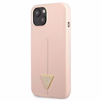 Guess GUHCP13SSLTGP iPhone 13 mini 5.4" rozā cietais apvalks silikona trīsstūris