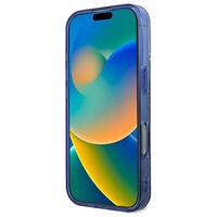 Guess IML peonija uz 4G fona Magnētiskais viedtālruņa apvalks iPhone 16 Pro - zils