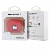 Hello Kitty silikona 3D Kitty galvas apvalks AirPods 3 - fuksijas