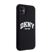 DKNY Šķidrs silikona balts drukāts logotips magnētiskais viedtālruņa apvalks iPhone 11/Xr - melns