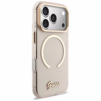 Guess IML Script Metal MagSafe Maciņš for iPhone 17 Pro Max - rozā