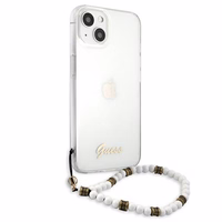 Guess GUHCP13MKPSWH iPhone 13 6.1" Caurspīdīgs cietais apvalks Baltais Pērle
