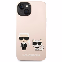 Karl Lagerfeld KLHMP14MSSKCI iPhone 14 Plus 6.7 "cietais apvalks gaiši rozā / gaiši rozā Silikona Karls & Choupette Magsafe