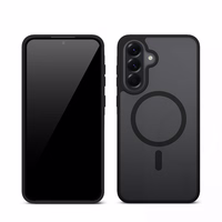 Crong Hybrid Matte Magnetic - MagSafe maciņš Samsung Galaxy A36 / A37 (melns)