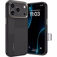 Benks Magnētiskais Armor Pro Kevlar Viedtālruņa apvalks Metāla Rāmis 600D+1500D (MA69) Iphone 17 Pro melns (Kameras Vadības Poga)