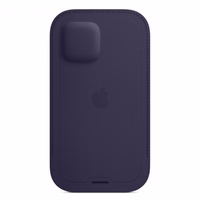 APPLE Ādas kabatas maciņš tumši violets IPHONE 12 / 12 PRO Bez iepakojuma