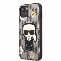 Karl Lagerfeld Ziedu Ikonik Karl viedtālruņa apvalks iPhone 13 mini - pelēks
