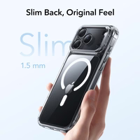 ESR Classic Hybrid Kickstand Magnētiskais viedtālruņa apvalks iPhone 17 Pro Max - caurspīdīgs