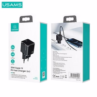 USAMS Tīkla lādētājs 1xUSB-C T42 mini 25W (tikai galviņa) Super SI 5V-3A PD3.0 Fast Charging melns CC140TC01 (US-CC140)
