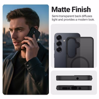 Crong Hybrid Matte Magnetic - MagSafe maciņš Samsung Galaxy S26 (pelēks)