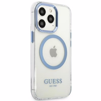 Guess GUHMP13LHTRMB iPhone 13 Pro / 13 6,1" zils/zils hard maciņš Metal Outline Magsafe