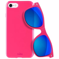 PURO Sunny Kit - maciņš set iPhone SE (2022/2020) / 8/7 + foldable sunglasses (rozā)