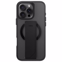 Uniq Heldro Max iPhone 16 Pro 6.3" magnētiskais uzlādes viedtālruņa apvalks melns/dūmu