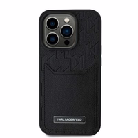 Cardslots Monogram viedtālruņa apvalks iPhone 16 Pro Max - melns