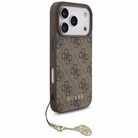Guess 4G Charms Collection Magnētiskais viedtālruņa apvalks iPhone 17 Pro - brūns