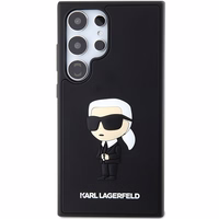 Karl Lagerfeld 3D gumijas Ikonik viedtālruņa apvalks Samsung Galaxy S24 Ultra - melns