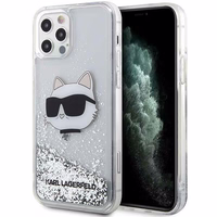 Karl Lagerfeld KLHCP12MLNHCCS iPhone 12/12 Pro 6.1" sudraba/sudraba cietais apvalks Mirdzošs Choupette Galva