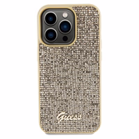 Guess Disco Metal Script viedtālruņa apvalks iPhone 14 Pro Max – zelta
