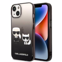 Karl Lagerfeld KLHCP14STGKCK iPhone 14 6,1 "cietais apvalks melns / melns Gradients Ikonik Karls & Choupette