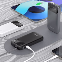 Dudao K31 10000mAh 22.5W PD Portatīvais lādētājs ar iebūvētu kabeli - pelēks