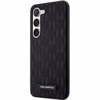 Karl Lagerfeld Saffiano Mono metāla logotips viedtālruņa apvalks Samsung Galaxy S24+ - melns
