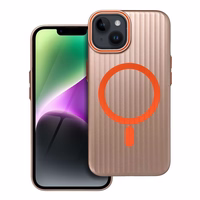 Viedtālruņa apvalks SIMPLY, saderīgs ar MagSafe, paredzēts iPhone 14, titāna smilšu krāsas apvalks