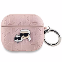 Karl Lagerfeld KLA3PGKCPP AirPods 3 maciņš rozā Monogram Karl & Choupette Head