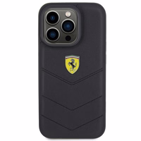 Ferrari dygsnots metāla logotipa apvalks iPhone 15 Pro – melns