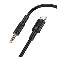 Borofone kabelis AUX BL25B Nice - C tipa savienotājs ar 3,5 mm jack ligzdu - 1 metrs melns