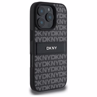 DKNY tekstūras raksta svītrains viedtālruņa apvalks iPhone 16 Pro Max - melns
