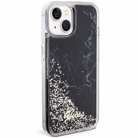 Guess Liquid Glitter Marble viedtālruņa apvalks iPhone 14 - melns