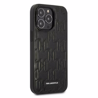 Karl Lagerfeld KLHCP13LMNMP1K iPhone 13 Pro / 13 6.1" viedtālruņa apvalks (m) melns / melns Monogrāmas plāksne