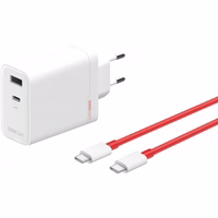 Lādētājs OnePlus SuperVOOC 120W USB-C/USB-A + USB-C uz USB-C kabelis balts