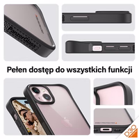 Kara Līmeņa Sertificēts PanzerGlass ClearCase viedtālruņa apvalks iPhone 15 - Caurspīdīgs & Melns