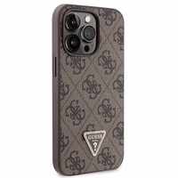 Guess GUHCP13LP4TDSCPW apvalks iPhone 13 Pro / 13 - brūns krustenisks 4G metāla logotips