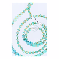 STONE tālruņa siksniņa, tālruņa piekariņš / auklas garums 82 cm (41 cm cilpā) / ap kaklu – tirkīza