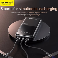 Ārējā baterija Power Bank Awei P10K 22.5W 10000mAh melna