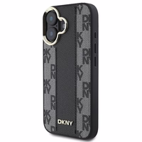 DKNY Rūtainais raksts magnētiskais iPhone 16 Plus viedtālruņa apvalks - melns