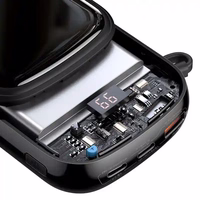 Powerbank Baseus Qpow PRO ar Lightning kabeli, USB-C portu un USB 20000mAh, 20W (melns)