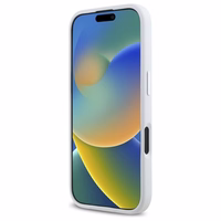 Karl Lagerfeld silikona iniciāļu metāla logotipa MagSafe iPhone 16 viedtālruņa apvalks – balts