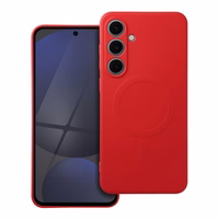 SILIKONA MAGNĒTISKAIS APVALKS saderīgs ar MagSafe priekš SAMSUNG S24 FE sarkans