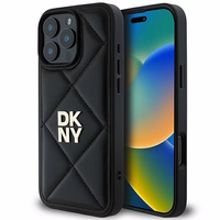 DKNY putuots Stack logotips iPhone 16 Pro apvalks melns