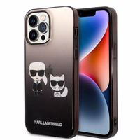 Karl Lagerfeld KLHCP14LTGKCK iPhone 14 Pro 6.1 "cietais apvalks melns/melns Gradients Ikonik Karl & Choupette