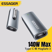 Adapteris Essager "Zeus" melns (In: Type-C / Out: Magsafe3)