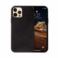 Crong Essential Cover - iPhone 12 Pro Max Faux Leather maciņš (melns)