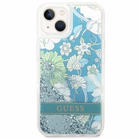 Guess GUHCP14MLFLSN iPhone 14 Plus 6.7 "zaļš/zaļš cietais apvalks Flower Liquid Glitter